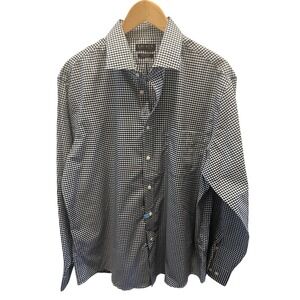 Lauren Ralph Lauren Men Shirt 17 34/35 XL Casual Button Down Preppy Navy Gingham